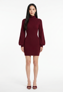 Turtleneck Ribbed Knit Sweater Dress