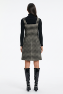 Houndstooth V-Neck Sleeveless Mini Dress