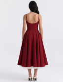 Sweetheart Neck A-Line Midi Dress