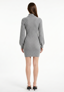 Turtleneck Ribbed Knit Sweater Dress