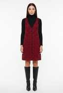 Houndstooth V-Neck Sleeveless Mini Dress