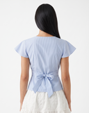 Lace Trim V-Neck Blouse