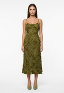 Flower Textured Midi Cami Dress