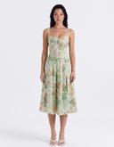 Floral Print Midi Dress with Slit