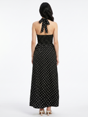 Polka Dot Halter Neck Maxi Dress