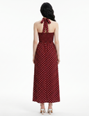 Polka Dot Halter Neck Maxi Dress