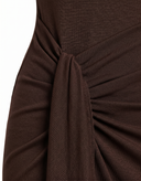 Turtleneck Long Sleeve Tie Waist Maxi Dress
