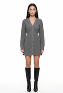 Button-Down Knitted Sweater Dress