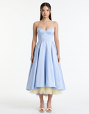 Sweetheart Neck A-Line Midi Dress