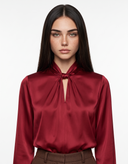 Satin Cutout Front Blouse