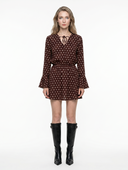 Polka Dot Long Sleeve Mini Dress