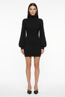 Turtleneck Ribbed Knit Sweater Dress