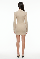 Turtleneck Ribbed Knit Sweater Dress