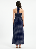 Polka Dot Halter Neck Maxi Dress