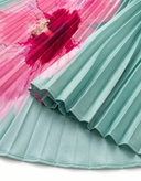 Pleated Printed Tube Floor Length Dress