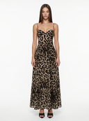 Leopard Sweetheart Neck Maxi Dress