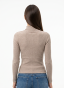 Twist-Front Cutout Ribbed Knit Top