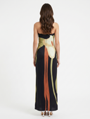 Contrast Strapless Maxi Dress