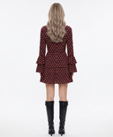 Polka Dot Long Sleeve Mini Dress