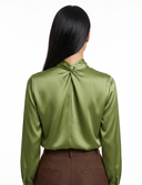 Satin Cutout Front Blouse