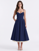 Sweetheart Neck A-Line Midi Dress