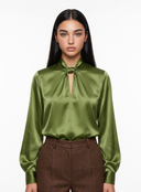 Satin Cutout Front Blouse