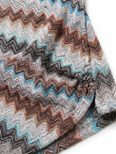 One-Shoulder Zigzag Knit Maxi Dress