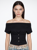 Off-Shoulder Slim Fit Blouse