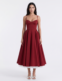 Sweetheart Neck A-Line Midi Dress