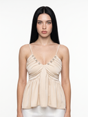 V-Neck Peplum Cami Top