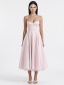 Sweetheart Neck A-Line Midi Dress