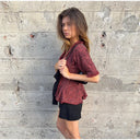 Vintage Fringed Fitted Shirts Women V Neck Short Sleeves Lace Up Ruffles Blouse Female 2026 Summer New Chic Fashion Tops Lady