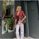 Vintage Fringed Fitted Shirts Women V Neck Short Sleeves Lace Up Ruffles Blouse Female 2026 Summer New Chic Fashion Tops Lady