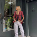 Vintage Fringed Fitted Shirts Women V Neck Short Sleeves Lace Up Ruffles Blouse Female 2026 Summer New Chic Fashion Tops Lady